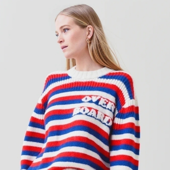 Mother the biggie jumper overboard striped sweater Medium NWT - Picture 3 of 11